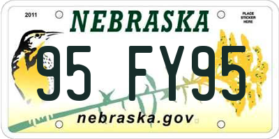 NE license plate 95FY95