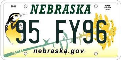 NE license plate 95FY96