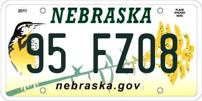 NE license plate 95FZ08