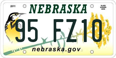 NE license plate 95FZ10