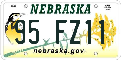 NE license plate 95FZ11
