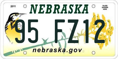 NE license plate 95FZ12