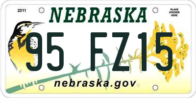 NE license plate 95FZ15