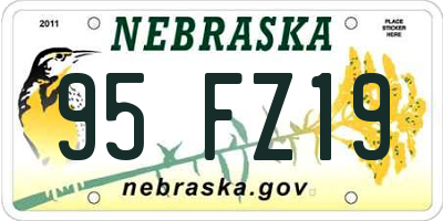 NE license plate 95FZ19