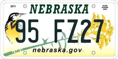 NE license plate 95FZ27