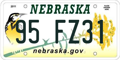 NE license plate 95FZ31