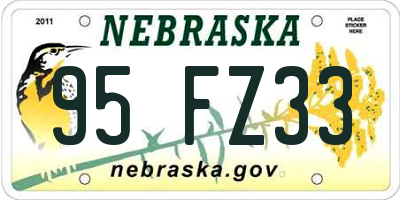 NE license plate 95FZ33