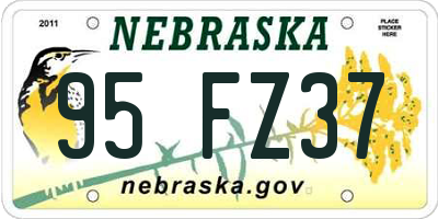 NE license plate 95FZ37