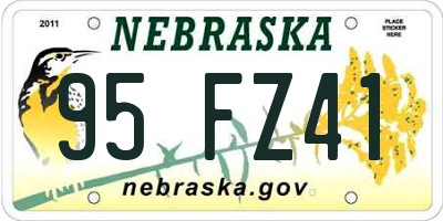 NE license plate 95FZ41