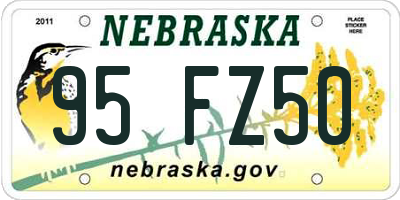 NE license plate 95FZ50