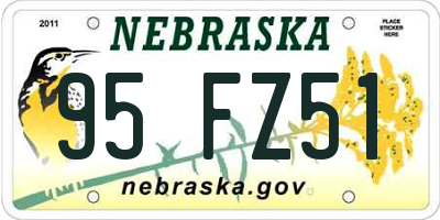NE license plate 95FZ51