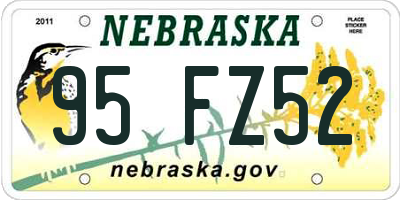 NE license plate 95FZ52