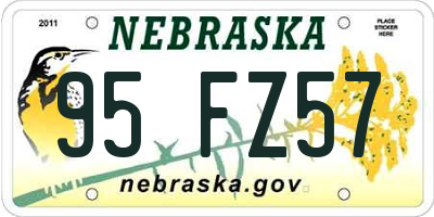 NE license plate 95FZ57