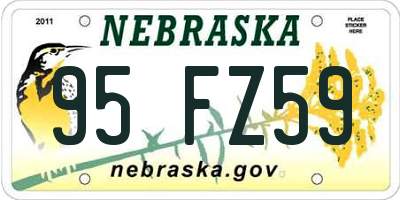 NE license plate 95FZ59