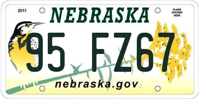 NE license plate 95FZ67
