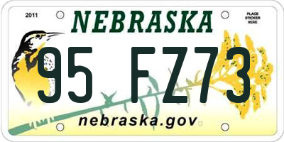 NE license plate 95FZ73