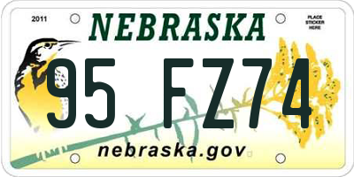 NE license plate 95FZ74