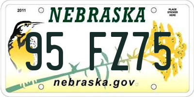 NE license plate 95FZ75