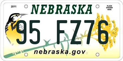 NE license plate 95FZ76