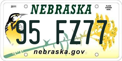 NE license plate 95FZ77