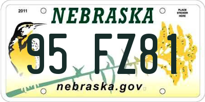 NE license plate 95FZ81