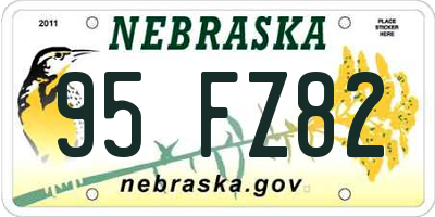 NE license plate 95FZ82