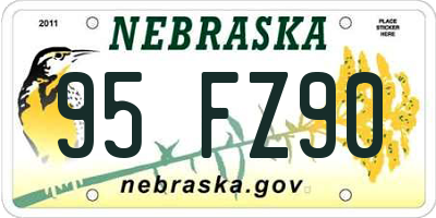 NE license plate 95FZ90