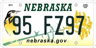 NE license plate 95FZ97