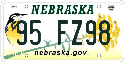 NE license plate 95FZ98