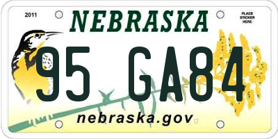 NE license plate 95GA84