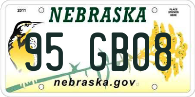 NE license plate 95GB08