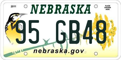 NE license plate 95GB48
