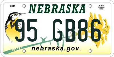 NE license plate 95GB86