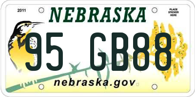 NE license plate 95GB88