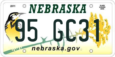 NE license plate 95GC31