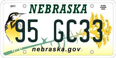 NE license plate 95GC33