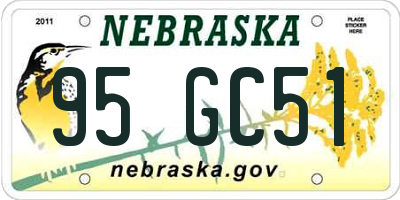NE license plate 95GC51