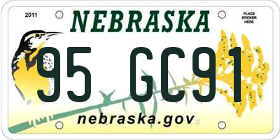 NE license plate 95GC91