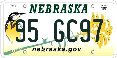 NE license plate 95GC97