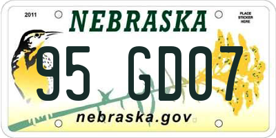 NE license plate 95GD07