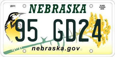 NE license plate 95GD24