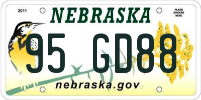 NE license plate 95GD88
