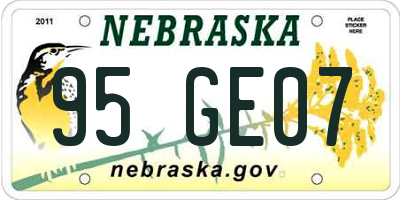 NE license plate 95GE07