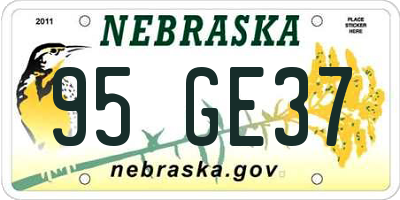 NE license plate 95GE37