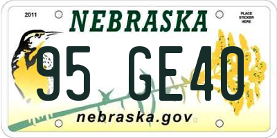 NE license plate 95GE40