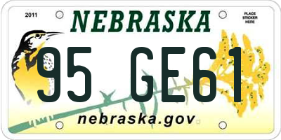 NE license plate 95GE61
