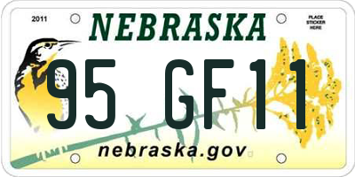 NE license plate 95GF11