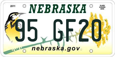 NE license plate 95GF20