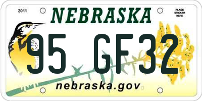 NE license plate 95GF32