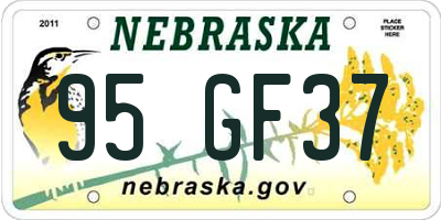 NE license plate 95GF37